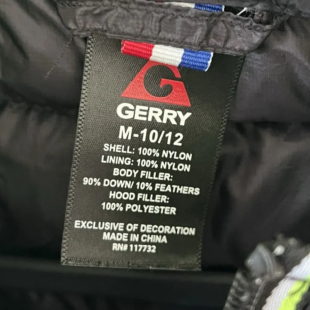 GERRY Fill Power 650 Youth Boys Size  10/12 Down Jacket Hooded Snow Warm Ski